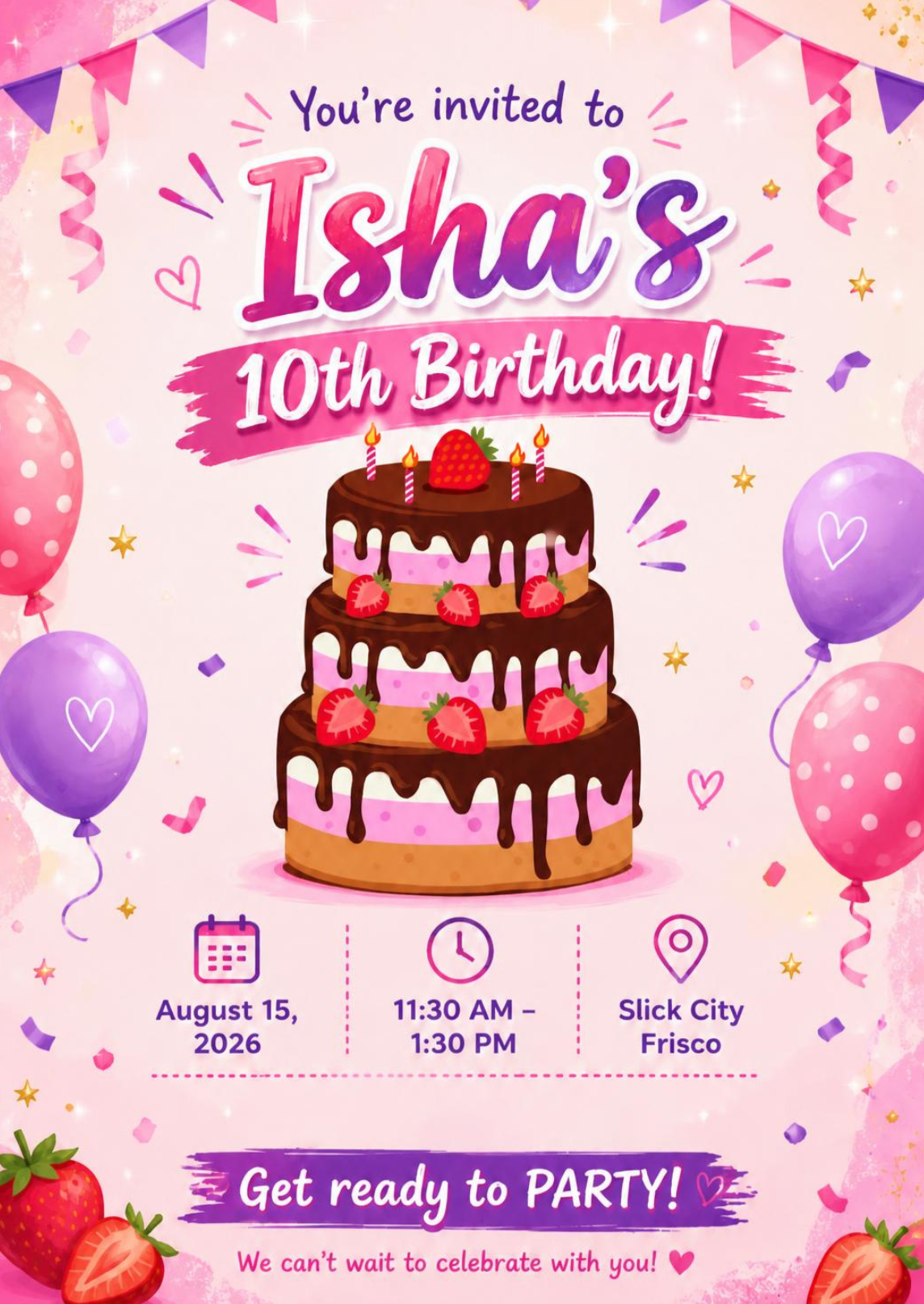 Isha's 10th Birthday Invitation